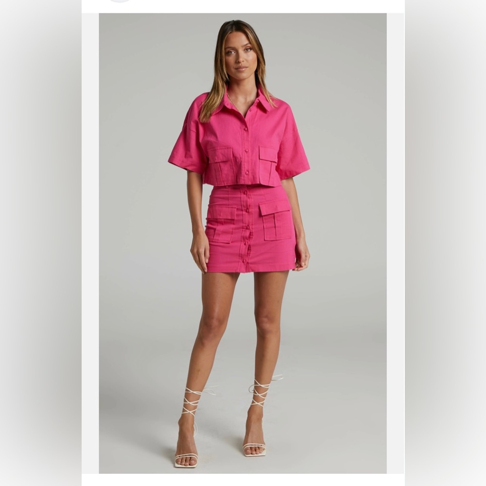 2 piece pink skirt set- Showpo brand - worn once